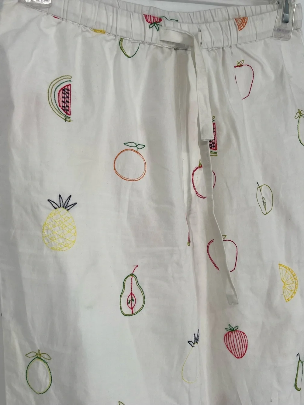 Anthro Print Fresh Fruit Medley Embroidered Pajama Set XXS‎